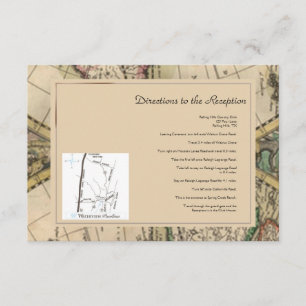 Tarjeta De Recepción Direcciones Bodas del mapa del viejo mundo antiguo