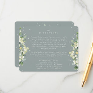 Tarjeta De Recepción Direcciones bordeadas de Snowberry y Eucalyptus Se