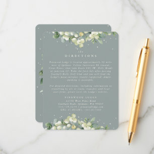 Tarjeta De Recepción Direcciones bordeadas de Snowberry y Eucalyptus Se