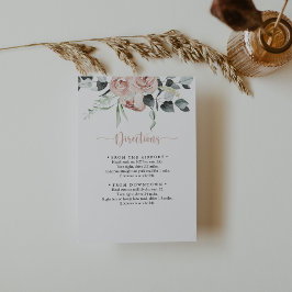 Tarjeta De Recepción Direcciones clásicas de Boda floral rosa rosa