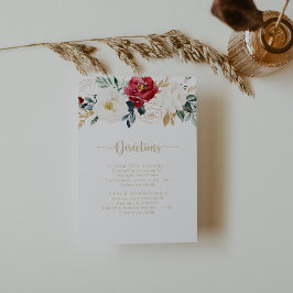 Tarjeta De Recepción Direcciones clásicas del Boda blanco de borgoña do