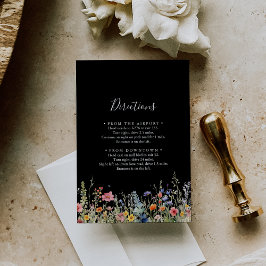 Tarjeta De Recepción Direcciones de Boda Botánica en Prado Rústico
