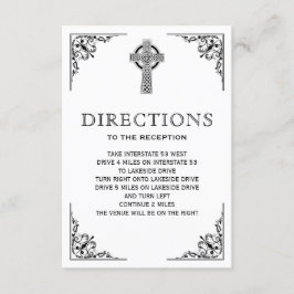 Tarjeta De Recepción Direcciones de Boda cruzado celta blanco y negro