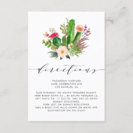 Tarjeta De Recepción Direcciones de Boda de Cactus de color de agua boh