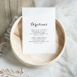 Tarjeta De Recepción Direcciones de Boda de caligrafía moderna<br><div class="desc">Esta moderna tarjeta del recinto de direcciones bodas caligráficas es perfecta para un boda rústico. El diseño,  sencillo y elegante,  presenta una tipografía de escritura clásica y elegante en blanco y negro.</div>