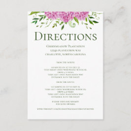Tarjeta De Recepción Direcciones de Boda de hidrangea rosada