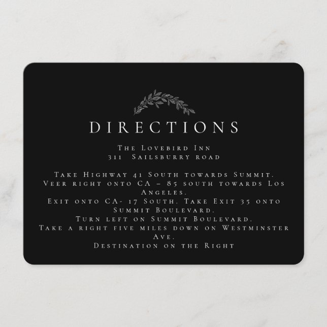 Tarjeta De Recepción Direcciones de Boda de monograma de la guirnalda b (Anverso)