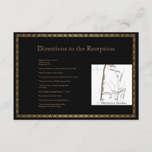 Tarjeta De Recepción Direcciones de Boda de pavo real de color negro y