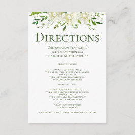 Tarjeta De Recepción Direcciones de Boda floral de Hydrangeas blancas