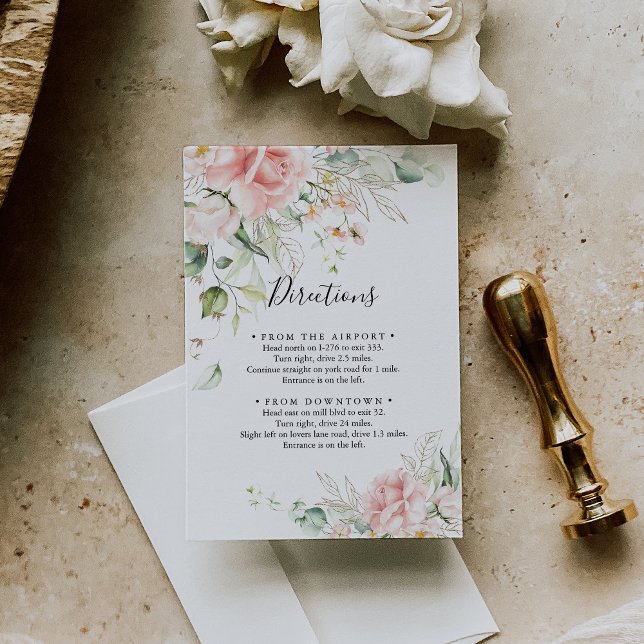 Tarjeta De Recepción Direcciones de Boda floral del follaje verde dorad (Subido por el creador)