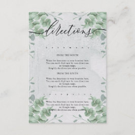 Tarjeta De Recepción Direcciones de boda simples modernas de eucalipto