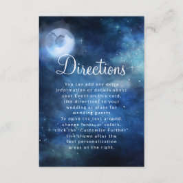 Tarjeta De Recepción Direcciones de Bodas celestes de luna llena