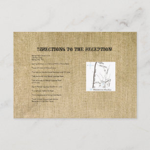Tarjeta De Recepción Direcciones de Bodas de Burlap Occidental