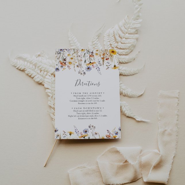 Tarjeta De Recepción Direcciones de Bodas de flores silvestres del sol  (Subido por el creador)