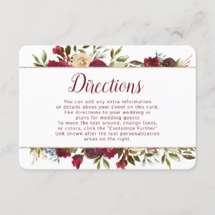 Tarjeta De Recepción Direcciones de Bodas florales de invierno de Mistl
