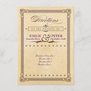 Tarjeta De Recepción Direcciones de Bodas marrones y crema de póster vi