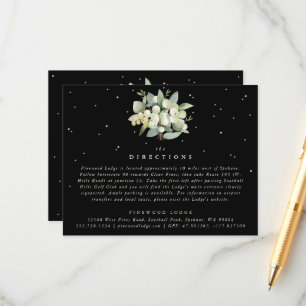 Tarjeta De Recepción Direcciones de Bouquet Black Snowberry+Eucalyptus