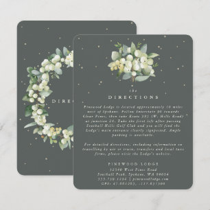 Tarjeta De Recepción Direcciones de Bouquet Gris Green Snowberry+Eucaly