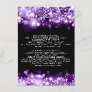 Tarjeta De Recepción Direcciones de Conducción para Boda Luces Brillant