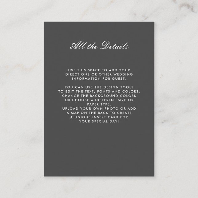 Tarjeta De Recepción Direcciones de detalles del BODA de floración mono (Anverso)