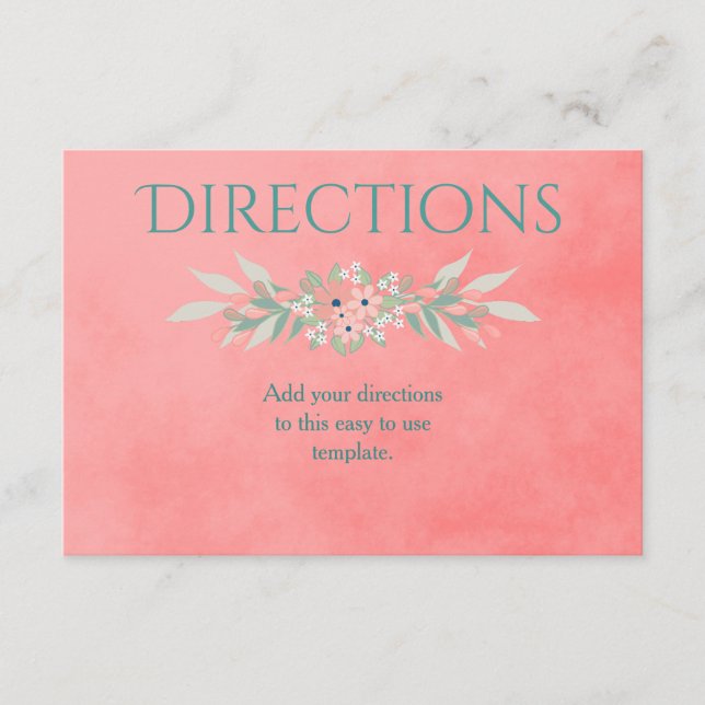 Tarjeta De Recepción Direcciones de encanto rosa (Anverso)