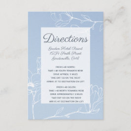 Tarjeta De Recepción Direcciones de Magnolia Azul