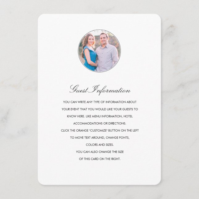 Tarjeta De Recepción Direcciones de perfil modernas/Tarjeta de informac (Anverso)