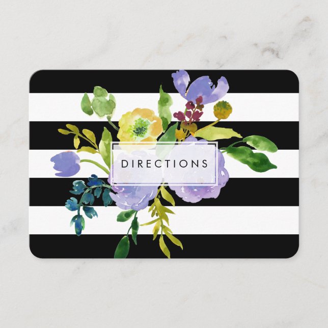 Tarjeta De Recepción direcciones de PixDezines para mitzvah floral/DIY  (Anverso)