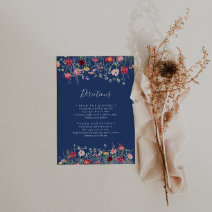 Tarjeta De Recepción Direcciones del Boda de flores silvestres Boho Mul