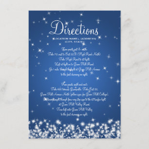 Tarjeta De Recepción Direcciones en Coche para la Boda Brillo Invernal 
