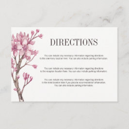 Tarjeta De Recepción Direcciones florales de flores de cerezo rosa