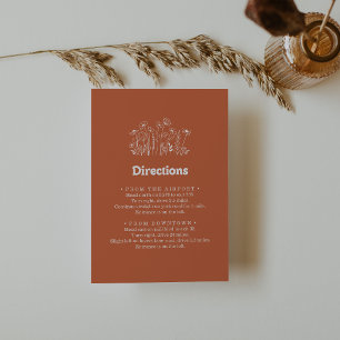 Tarjeta De Recepción Direcciones Mínimas de Boda de Flores Silvestres d