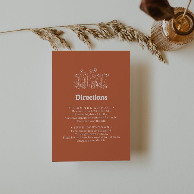 Tarjeta De Recepción Direcciones Mínimas de Boda de Flores Silvestres d (Subido por el creador)