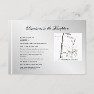 Tarjeta De Recepción Direcciones para Boda de Invierno con Copo de Niev