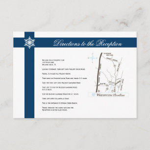 Tarjeta De Recepción Direcciones para la Boda de Copos de Nieve Azules 