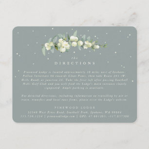 Tarjeta De Recepción Direcciones para la boda de Seafoam Snowberry + Eu