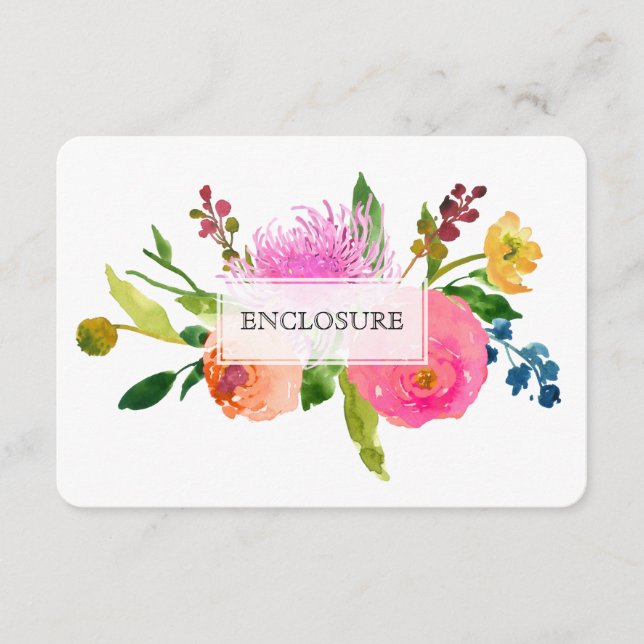 Tarjeta De Recepción direcciones PixDezines mitzvah/acuarela floral (Anverso)