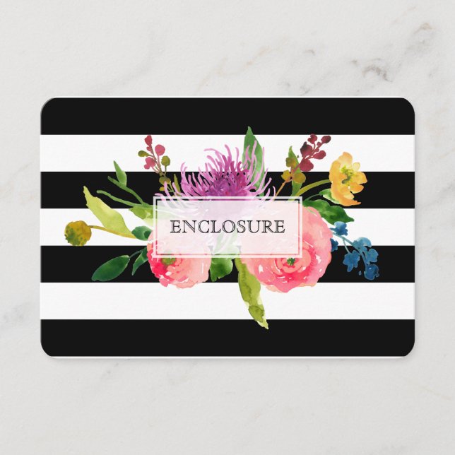 Tarjeta De Recepción direcciones PixDezines mitzvah/DIYrayas/floral (Anverso)