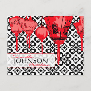 Tarjeta De Recepción Direcciones rojas 2 de las linternas