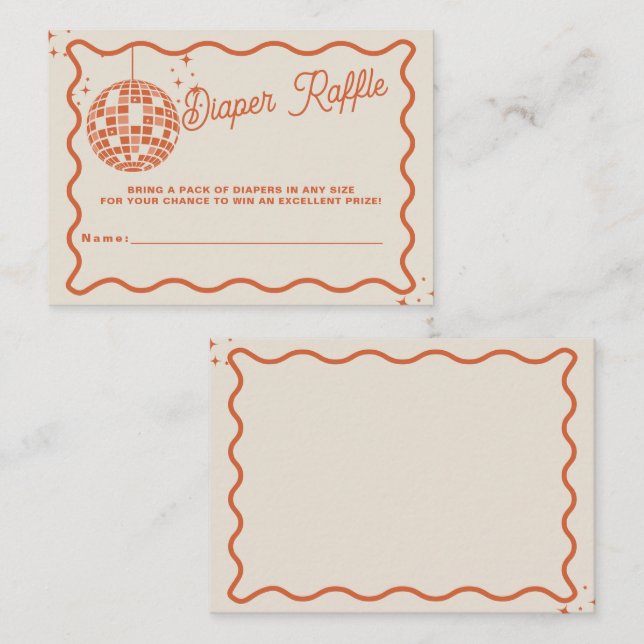 Tarjeta De Recepción Disco Baby Groovy Baby Shower Diaper Raffle (Anverso / Reverso)