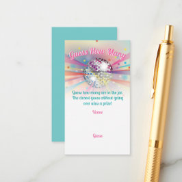 Tarjeta De Recepción Disco Ball Baby Shower adivina cuántos juegos