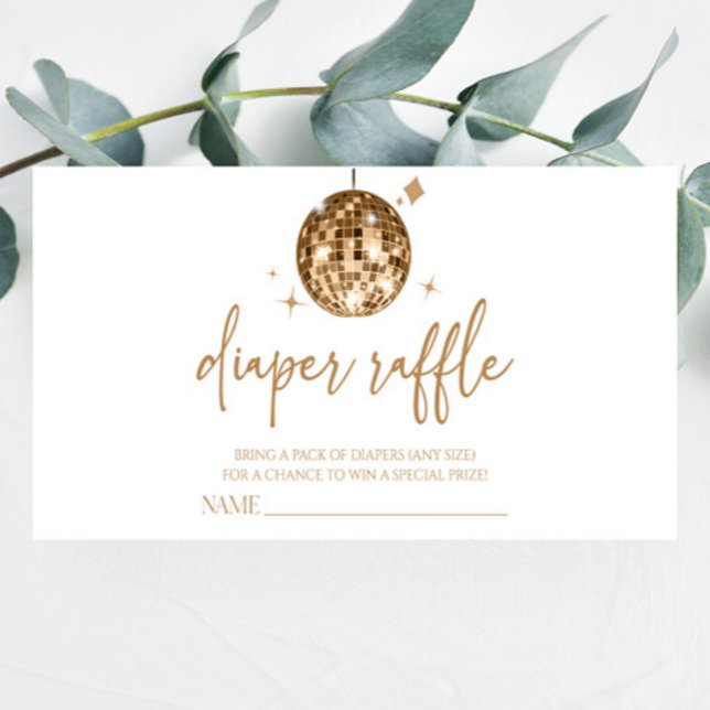 Tarjeta De Recepción Disco Ball 'Disco Baby' Baby Shower Diaper Raffle (Subido por el creador)