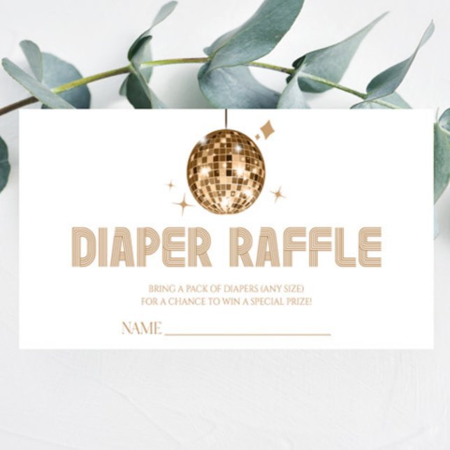 Tarjeta De Recepción Disco Ball 'Disco Baby' Baby Shower Diaper Raffle (Subido por el creador)