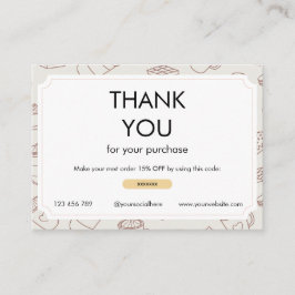 Tarjeta De Recepción Discount and Thank you Card for Small Coffee Shop