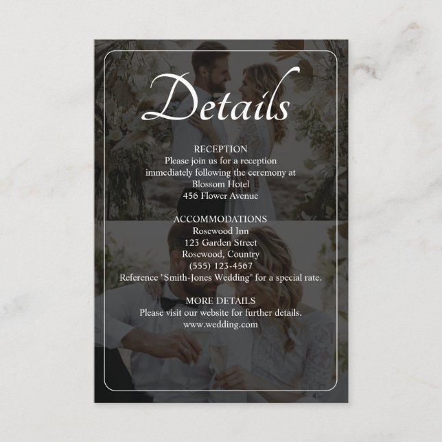 Tarjeta De Recepción Diseñar su propio Boda de 2 Collages de fotos (Anverso)