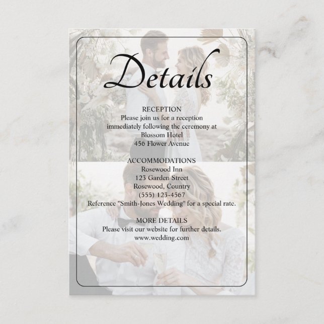 Tarjeta De Recepción Diseñar su propio Boda de 2 Collages de fotos (Anverso)