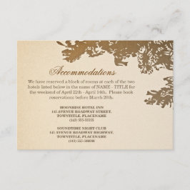 Tarjeta De Recepción diseño antiguo de alojamiento de bodas vintage en