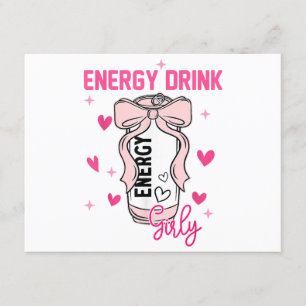 Tarjeta De Recepción Diseño de Amante de Bebida Energética Girly Funny