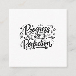 Tarjeta De Recepción Diseño de cita motivacional de progreso no perfecc