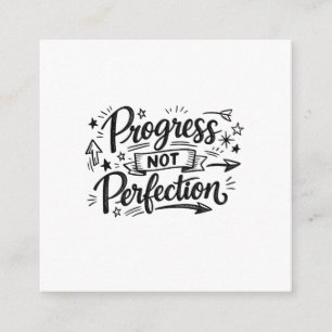 Tarjeta De Recepción Diseño de cita motivacional de progreso no perfecc